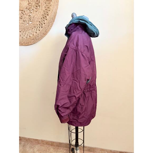 Vintage Columbia Long’s Peak 3-in-1 Parka Purple Teal Fleece Liner Women’s M - Picture 4 of 8